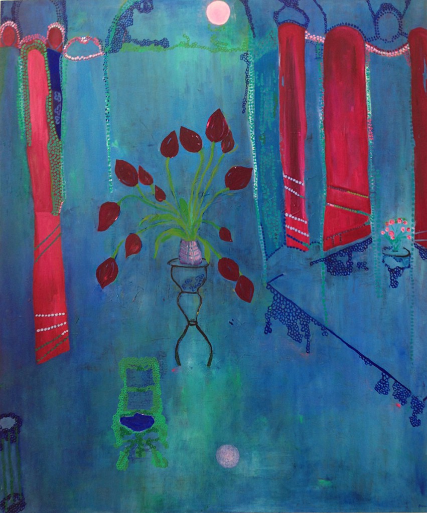 The Blood Tulips in The Blue Room (120cm x 100cm)